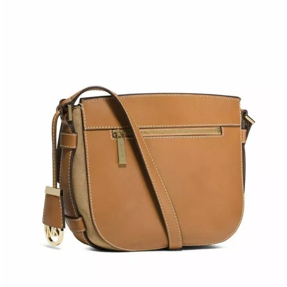 Michael Kors Romy Tan Leather Crossbody Bag - Picture 2 of 13